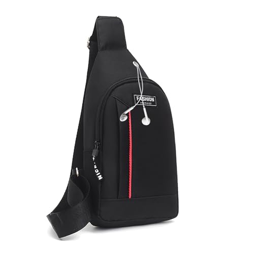 Bolsas transversais para mulheres e homens, mochila de ombro, bolsa mensageiro, bolsa para celular, bolsa de mão para trilhas, viagens, acampamento, Estilo 3: preto, Tendência