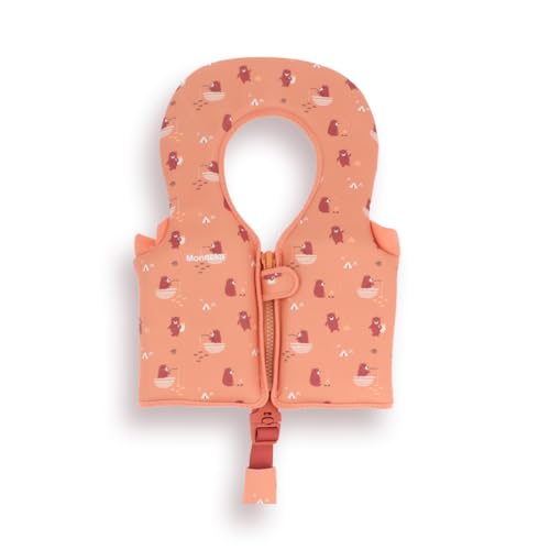 Monnëka Gilet Flottation Bébé | Gilet de Natation Enfant Sécurisé avec Appui-Tête | Apprentissage de la Nage, Flottabilité Réglable, Neoprene Doux |...