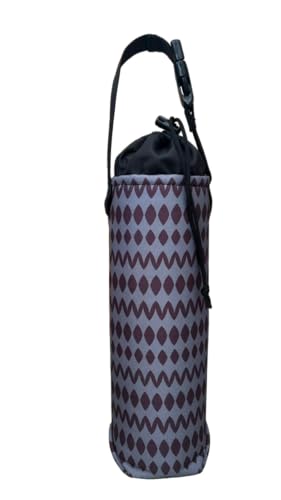 Image of 1 Litter Neoprene Water Bottle Carrier Bag with Adjustable Shoulder Strap,Insulated Water Bottle Cover for Stainless Steel /Glass /Plastic Bottles (Purple)