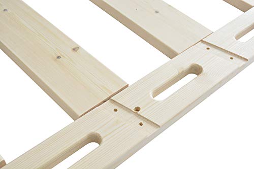 DIYHD 87" Knotty Pine Wood Sliding Library Ladder Rolling Ladder NIU#1