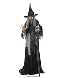 Farbe: Schwarz/Grau/Beige Horror-Shop Greifende Märchenhexe als Halloween Animatronic