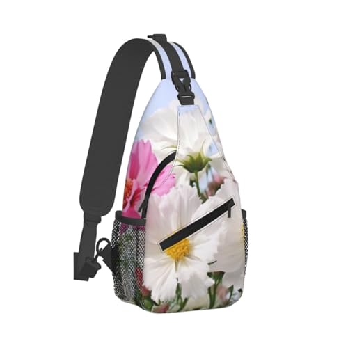 Bolso Cruzado Floral Negro para Hombre y Mujer miniatura 2