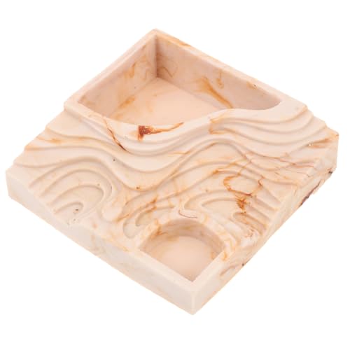 GALPADA Tortoise Habitat Accessories Multi Function Reptile Food and Water Bowl with Imitation Rocks Design Easy to Clean and Sized for Lizards and Turtles and