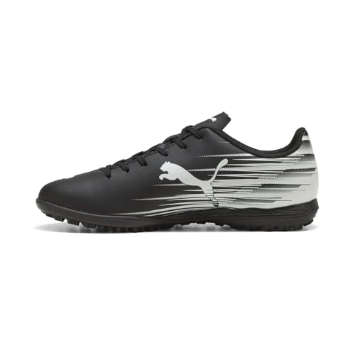 PUMA Men's ATTACANTO Turf Trainer Soccer Cleat Sneaker, Black White, 73