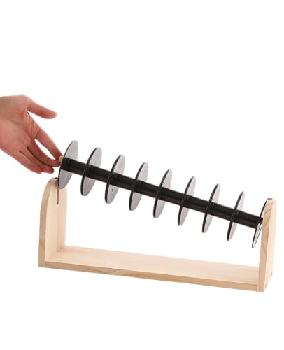 Image of Wooden Thread Rack with Empty Spools Thread Holder Organizer for Ribbons Ropes Tapes Cords