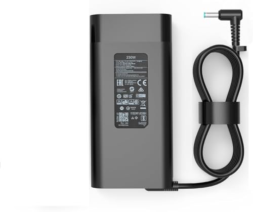 Image of 230W Laptop Charger for HP Omen 17 16 15,Victus by HP Gaming Laptop 16,ZBook Fury 16 G8 G9 G10 11.8A AC Adapter Connector Size: 4.5mm*3.0mm