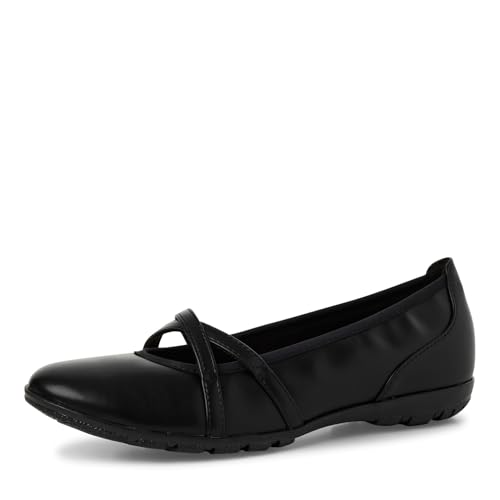 MARCO TOZZI Damen Ballerinas mit Riemen Elegant, Schwarz (Black), 38 EU
