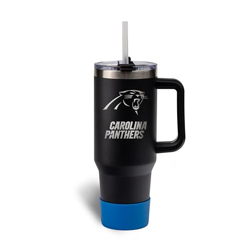 Image of The Memory Company NFL 40oz Game Day Tumbler - Premium Stainless Steel Double-Wall Vacuum Insulated Travel Cup with Removable Silicone Base , Laser Engraved Team Logo, Hot & Cold Drinks