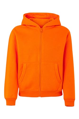 Sweat à capuche enfant orange Mukua Byron résistant pour éviter les coups de froid 3/4 ans