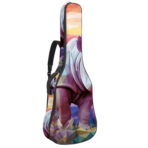 Housse guitare acoustique imperméable motif rhinocéros au design élégant pour cours et concerts