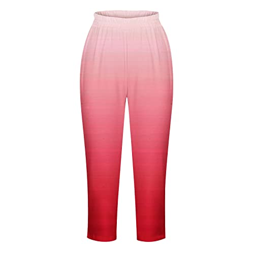 yoga pants women Capri Pants for Women Casual Striped Printed Stretchy Capris 2025 Summer Trendy Comfy Lounge Gradient Yoga Pants