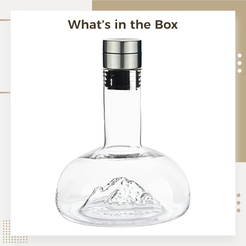 Elegant Glass Mountain Whiskey Decanter, 40 Oz 1200 Ml Lead-Free Liquor Decanter, Wine Decanter For Bourbon Vodka, Gift For Men Women, Father'S Day Birthday