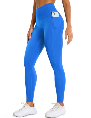 BAYDI Clouduxi Workout Leggings with Pockets for Women - 25 High Waisted Tummy Control Gym Yoga Pants Electric Blue