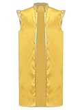 Hansber Kids Boys Arabian Prince Costume Vest Sleeveless Waistcoat Tops Halloween Dress Ups Party Costume Yellow 14 Years