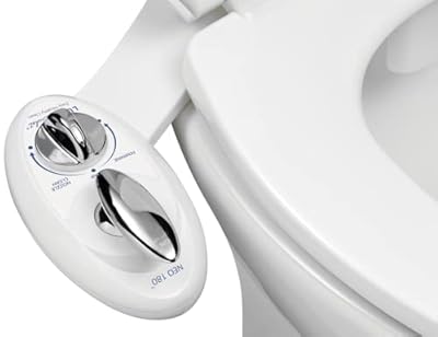 LUXE Bidet NEO 180 - Self-Cleaning, Dual Nozzle, Non-Electric Bidet Attachment for Toilet Seat, Adjustable Water Pressure, Rear and Feminine Wash, Lever Control (White)