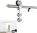porte coulissante interieur avec rail 100-400cm Kit De Quincaillerie Pour Porte De Grange Coulissante Rail De Suspension - Kit De Quincaillerie Complet En Acier Inoxydable, Décoration Intérieure Antiq