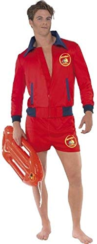 Smiffys Disfraz de vigilante de la playa de Baywatch, Rojo, con parte de arriba y bermudas