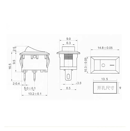 Interruptor basculante de precision KCD11-101 boton de encendido 3A 250V resistente blanco 7 unidades 5