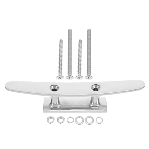GLEAVI Cornamusa de Amarre de Acero Inoxidable 316 de 6 Pulgadas Soporte para Cuerda de Muelle con Tornillos M5 Accesorio Náutico Resistente 150Kn para Barcos Kayaks y Embarcaciones