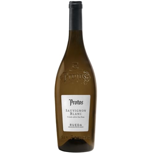 Protos - Vino Blanco Sauvignon Blanc | 75 cl | D.O. Rueda | Aromas cítricos y herbáceos | Crianza sobre lías | Ideal para mariscos y sushi | 1 botella 75cl