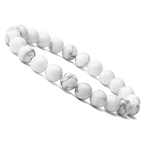Natural Certified Howlite Bracelet, Energized Howlite Bracelet AAA Quality 8mm Beads Size Bracelet for Men and Women (B08JHDZBVK) Amazon Price History, Amazon Price Tracker