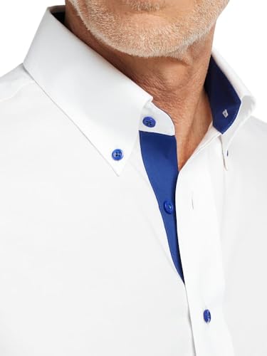 Paul Fredrick Men's Classic Fit Comfort Stretch Non-Iron Solid Dress Shirt3