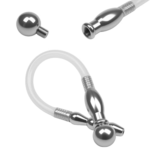 Image of Romi Chastity Device Cock Cage Accessories Catheter Urethral Sound Long Silicone Male Urethral Tube Hollow Stainless Steel Penis Plug Male Sex Toys