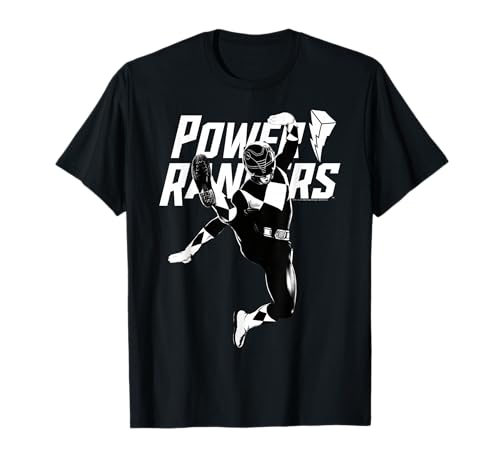 Power Rangers Black Ranger Karate Action Circle Portrait T-Shirt