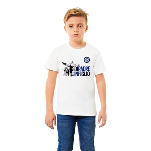 Cotone 100% Inter T-Shirt di Padre in Figlio, Cotone, Bianca