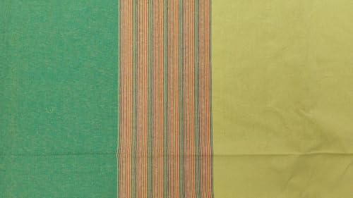 Image of Yaweh Cotton Striped Room Darkening Loop Type Door Curtain- 4 Ft X 6.7 5 Ft Set of 2 Pieces(Green), Opaque, Tab Top Curtains