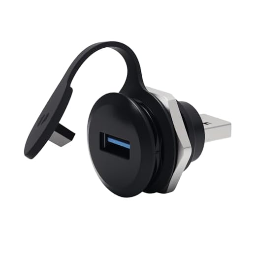 QINJOOELC USB3.0 Threaded Fixing Adapter USB 3.0 Male to Female Waterproof Round Converter for Data Transfer & Charging