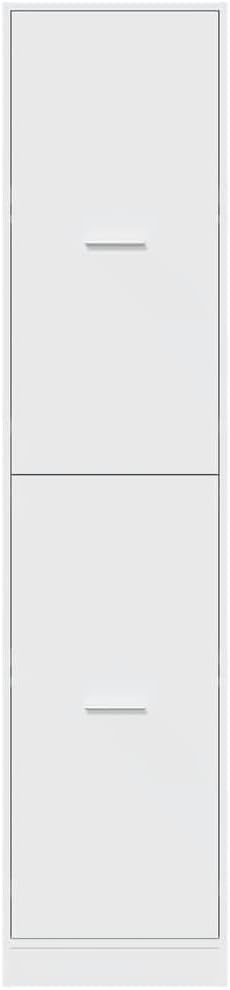 Apothecary Cabinet White Engineered Wood Medium Storage Cabinet with Four Drawers and Sliding Doors for Home Office Living Room Storage Locker