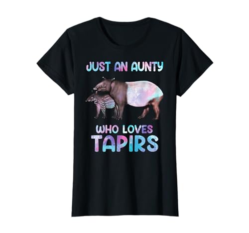 Watercolor Wildlife Animal Just An Aunty Who Loves Tapirs Camiseta