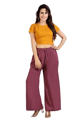 Image of BENKILS Women's Cotton Reyon Regular Fit Palazzo Pants - Available Size - M to 6XL
