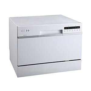 EdgeStar DWP62WH 6 Place Setting Energy Star Rated Portable Countertop Dishwasher – White