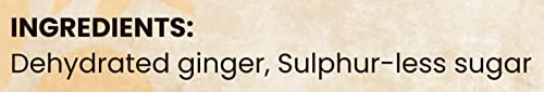 Forgotten Flavours - Sweet Ginger Candy| 100 gms | Dry Ginger Candy for Nausea/Cough Relief | After Meal Digestive | Vacuum Dried Candy | Adrak Candy with No Artificial Preservatives | No Sulphur | Pack of 1
