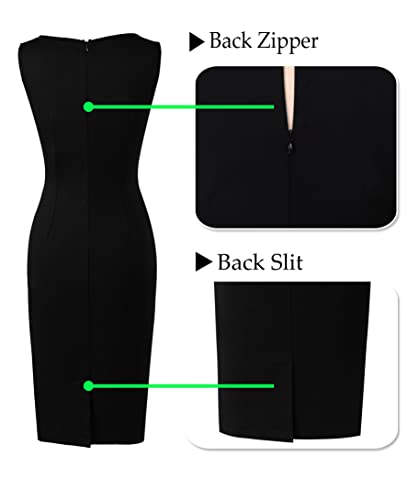 Image of VFSHOW Womens Front Zipper Work Business Office Bodycon Dress Elegant Professional Career Church Party Pencil Sheath Dress