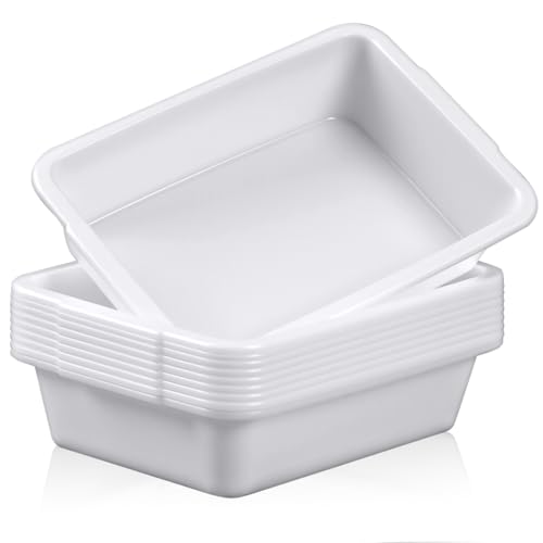 Kingdder 10 Pcs Polypropylene Containment Tray 16'' L x 11'' W x 3.5'' H Multi-Purpose Lab Plastic Tray Temperature Resistant Spill Lab Tool Stackable for Sterilizing Drying Laboratory Supplies