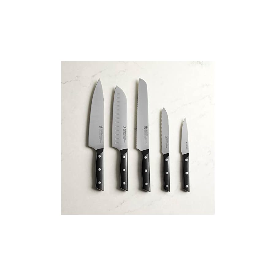 HENCKELS Dynamic Razor-Sharp 5-Piece Kitchen Knife Set, Chef Knife, Bread Knife, German Engineered Informed by 100+ Years of Mastery