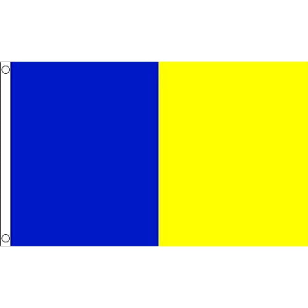 AZ FLAG, Blue And Gold Irish County Flag, 3x5 Ft, 100D Polyester Blue And Gold Banner with Two Metal Grommets, Fade Resistant