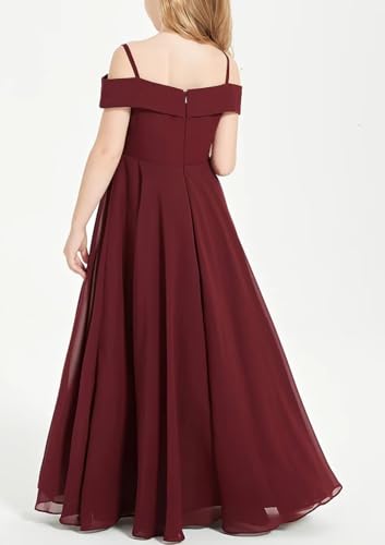 Off Shoulder Flower Girl Dress for Wedding Junior Teen Girls Chiffon Bridesmaid Dresses Formal Party Pageant Gown4