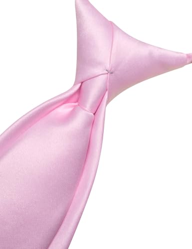 Image of Barry.Wang Boys Ties Pre-Tied Satin Solid Color Kids Tie Pocket Square Set Adjustable Formal Necktie Graduation School