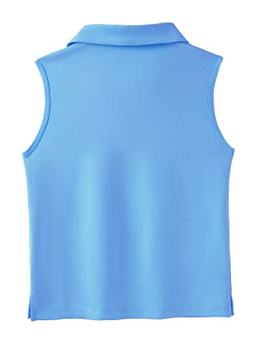 Image of Girls Golf Polo Shirts Sleeveless V Neck Shirts for 5-12 Years