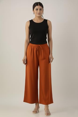 Image of Moirai Super Soft Viscose Rayon Palazzo Pants for Women Relaxed & Regular Fit Solid Palazzo for Women & Girls Casual Ethnic Wear