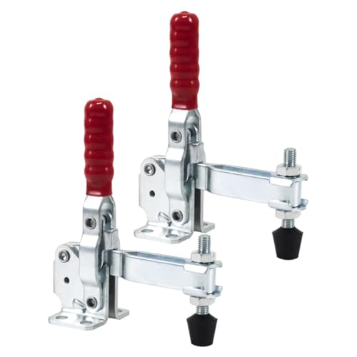 WOONEKY 2pcs Welding Clamp Welding Toggle Clamps Woodworking Accessory Rubber Tip Toggle Clamps Welding Fixed Clamp Rubber Tip Clamps Welding Accessory Welding Supply Iron Silver