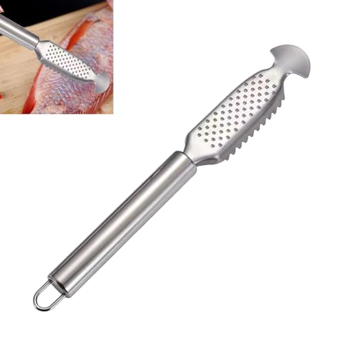 Galenecx Łuparka do ryb, profesjonalny wielofunkcyjny łuskacz ryb, wydajny nierdzewny nóż do filetowania z uchwytem, do ryb szybko usuwa łuski ryb