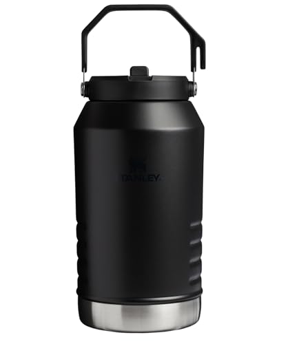 Image of STANLEY IceFlow Flip Straw 2.0 Jug, 96 oz, Black 2.0 | Easy Carry Handle | Twist On Lid and Flip Up Straw | Leakproof Water Bottle | Insulated Stainless Steel | BPA-Free
