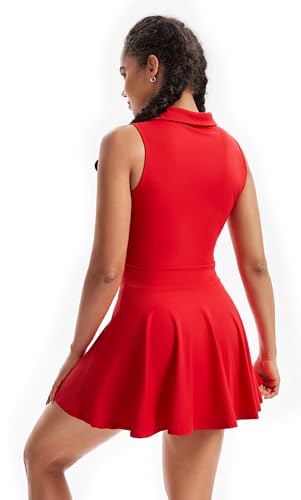 Tennis Golf Dress Workout Athletic Dresses for Women with Pockets Shorts 2 Piece Sets Outfits Cute Clothes Summer3