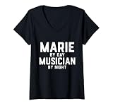 Mujer Disfraz de músico Marie Gen Z Millennial Music Marie Song Camiseta Cuello V
