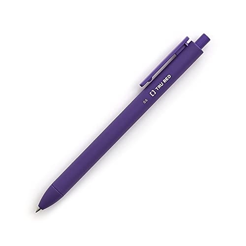 Image of TRU RED Retractable Gel Pens, Fine Point 0.5mm, Assorted Ink Colors, 5 Pack - TRU RED Quick‑Dry Pens for Precise Writing